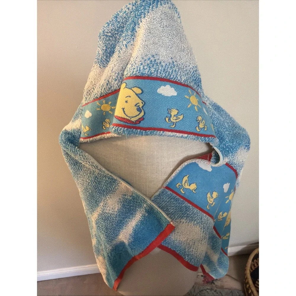 Vtg Winnie The Pooh 1990's Hooded Bath Towel